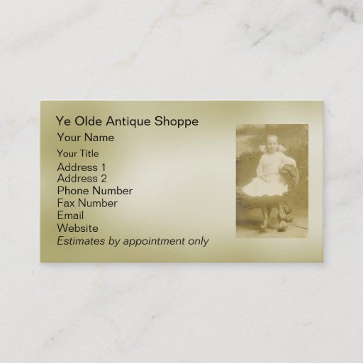 Customizable Antiques - business card template