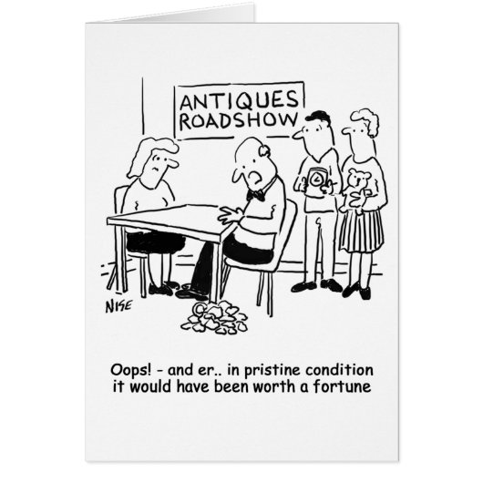 Antiques expert drops a valuable item cards (Front)