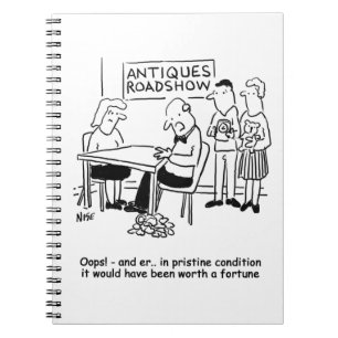 Antiques expert drops a valuable item notebook