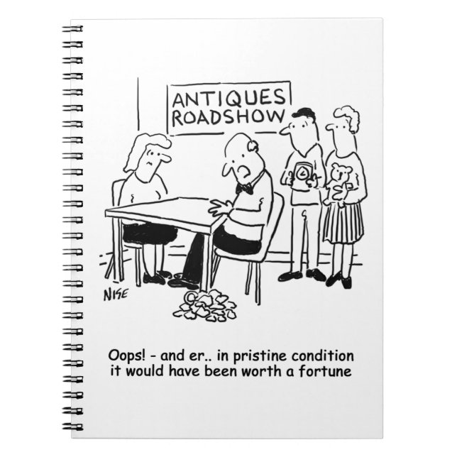 Antiques expert drops a valuable item notebook (Front)