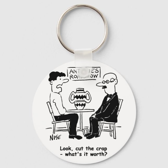 Antiques Expert. What's It Worth Funny Valuation Keychain (Front)