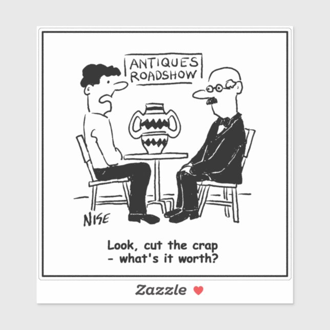 Antiques Expert. What's It Worth Funny Valuation Sticker (Sheet)