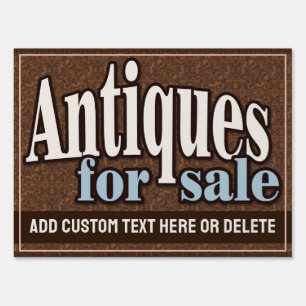 Antiques for sale Collectibles 18x24 Advertising Sign