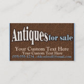 Antiques for sale. Collectibles. Customizable Business Card (Back)