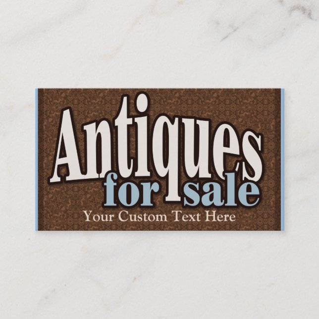 Antiques for sale. Collectibles. Customizable Business Card (Front)