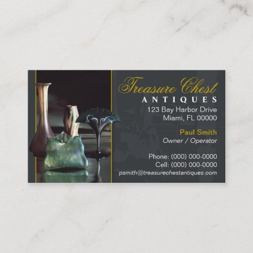 Customizable Antiques Shop Business Card