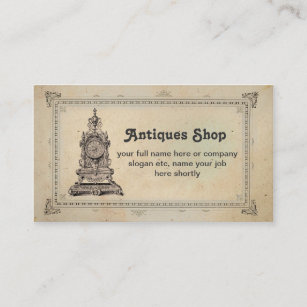 antiques shop or collectibles business card