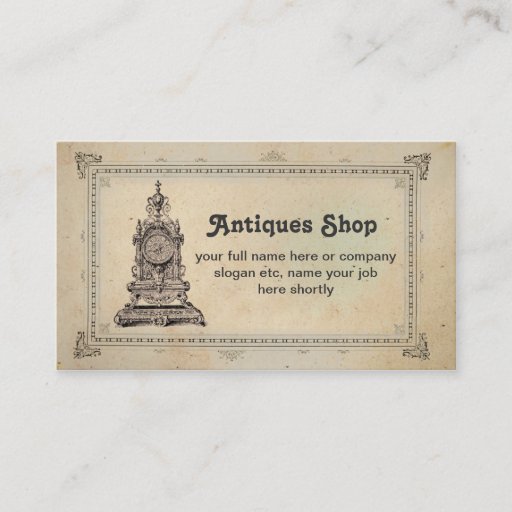 Customizable antiques shop or collectibles business card