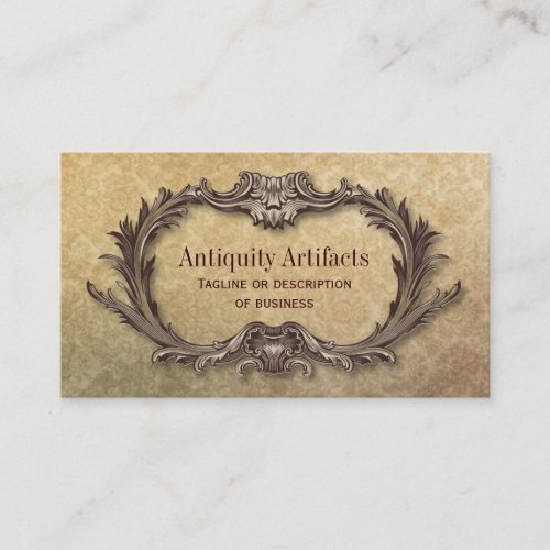Antiquity Parchment Damask Business Cards