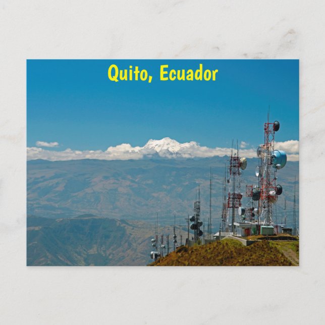 Antisana volcano and masts, Quito, Ecuador Postcard (Front)