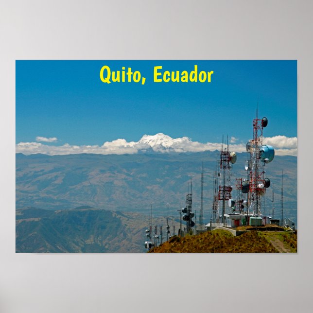 Antisana volcano and masts, Quito, Ecuador Poster (Front)