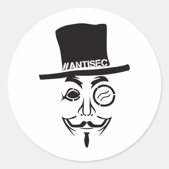 AntiSec AntiSecurity Hacker Logo Classic Round Sticker (Front)