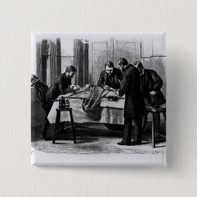 Antiseptic Surgery, 1882 Pinback Button (Front)