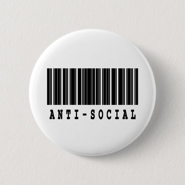 antisocial barcode design button (Front)