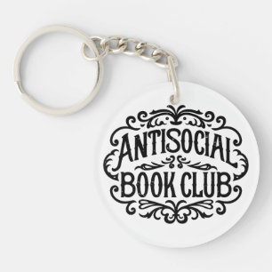 Antisocial book club introvert reader keychain