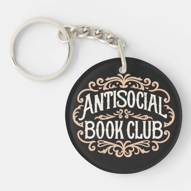 Antisocial book club keychain (Front)