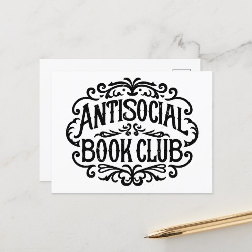 Antisocial book club postcard