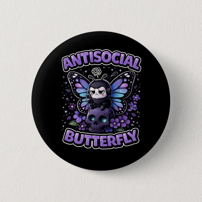 Antisocial Butterfly Button (Front)