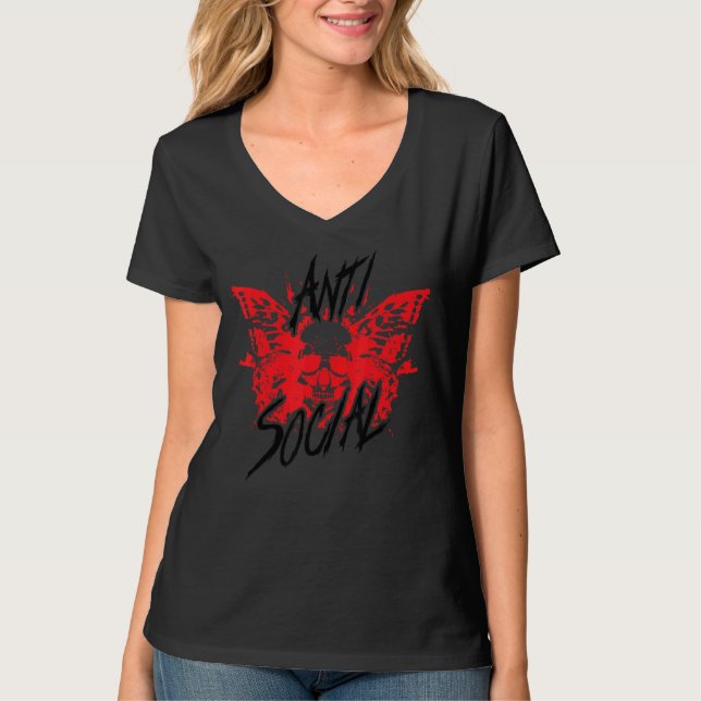 Antisocial Butterfly  For Introvert 2 T-Shirt (Front)