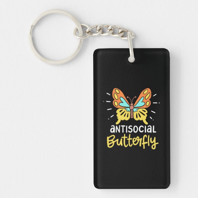 Antisocial Butterfly Keychain (Front)