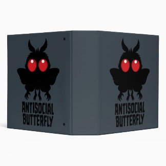 Antisocial Butterfly Mothman Cryptid 3 Ring Binder