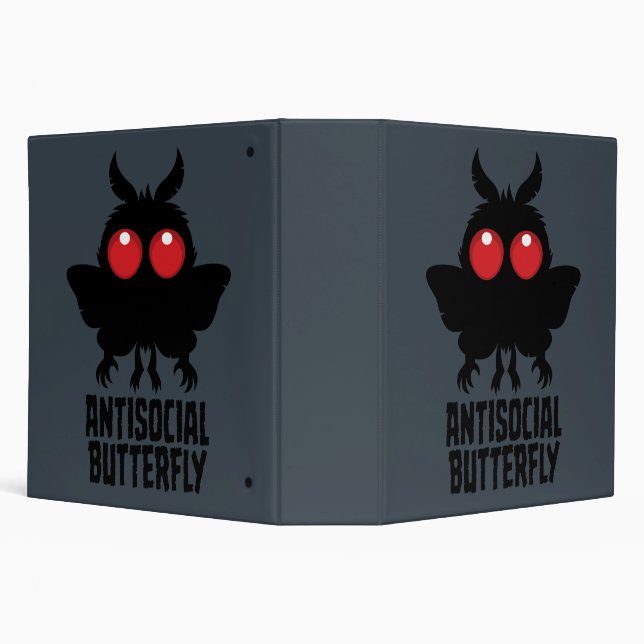 Antisocial Butterfly Mothman Cryptid 3 Ring Binder (Background)