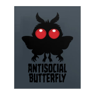 Antisocial Butterfly Mothman Cryptid Acrylic Print
