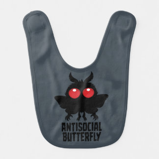 Antisocial Butterfly Mothman Cryptid Baby Bib