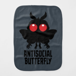 Antisocial Butterfly Mothman Cryptid Baby Burp Cloth