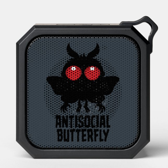 Antisocial Butterfly Mothman Cryptid Bluetooth Speaker (Front)
