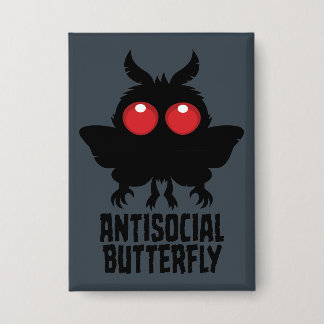 Antisocial Butterfly Mothman Cryptid Button