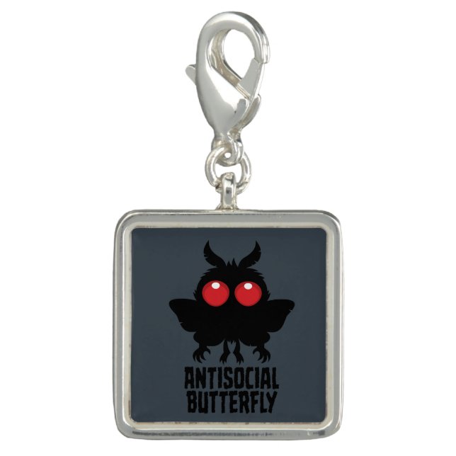 Antisocial Butterfly Mothman Cryptid Charm (Front)
