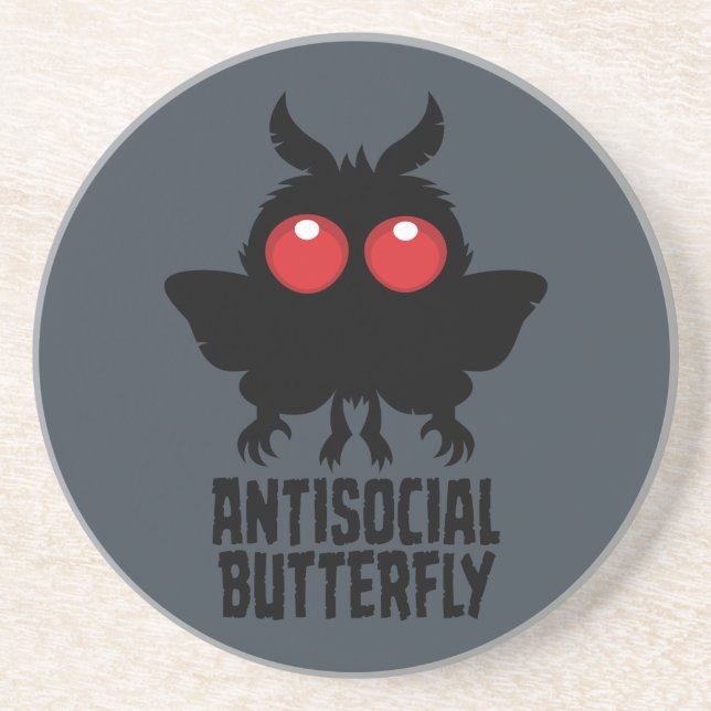 Antisocial Butterfly Mothman Cryptid Coaster (Front)