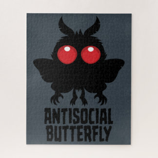 Antisocial Butterfly Mothman Cryptid Jigsaw Puzzle