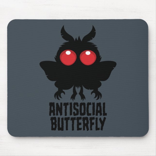 Antisocial Butterfly Mothman Cryptid Mouse Pad (Front)