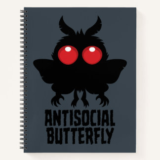 Antisocial Butterfly Mothman Cryptid Notebook