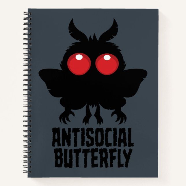 Antisocial Butterfly Mothman Cryptid Notebook (Front)