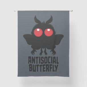Antisocial Butterfly Mothman Cryptid Sheer Curtains