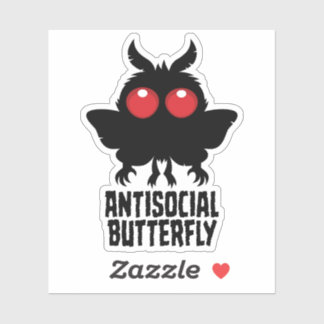 Antisocial Butterfly Mothman Cryptid Sticker