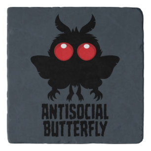 Antisocial Butterfly Mothman Cryptid Trivet