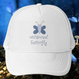 Antisocial Butterfly Trucker Hat – Dull Blue