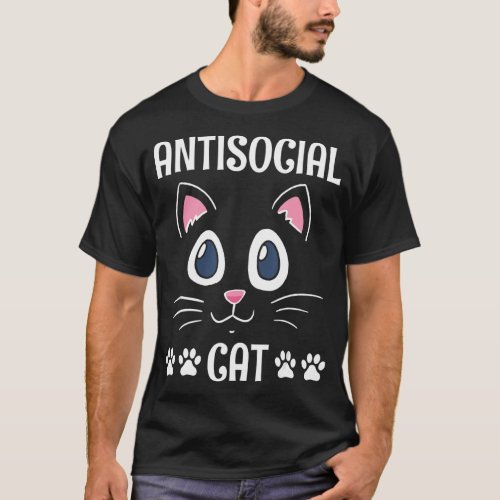 Antisocial Cat   Cat   Humor Kitten Introvert  T_Shirt