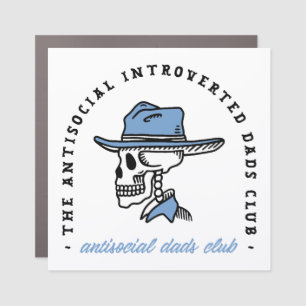 Antisocial dads club cowboy dad western funny car magnet