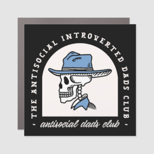 Antisocial dads club introverted cowboy dad funny car magnet