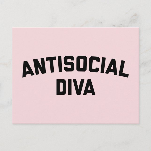 Antisocial Diva Funny Quote Postcard (Front)