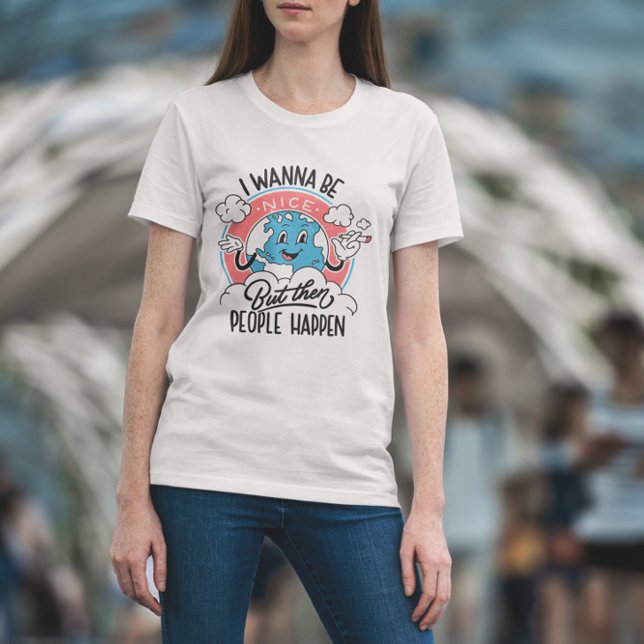 Antisocial Earth Retro Cartoon   T-Shirt (Creator Uploaded)