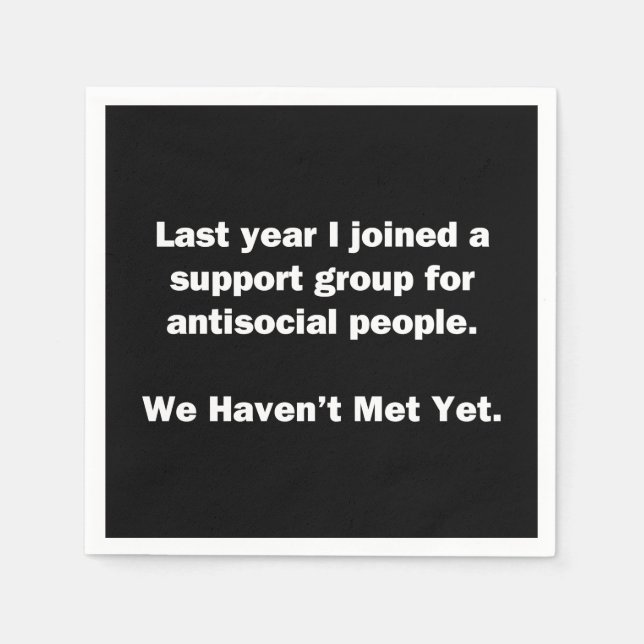 Antisocial Group Paper Napkins (Front)