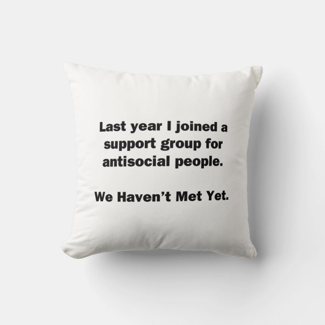 Antisocial Group Throw Pillow (Front)