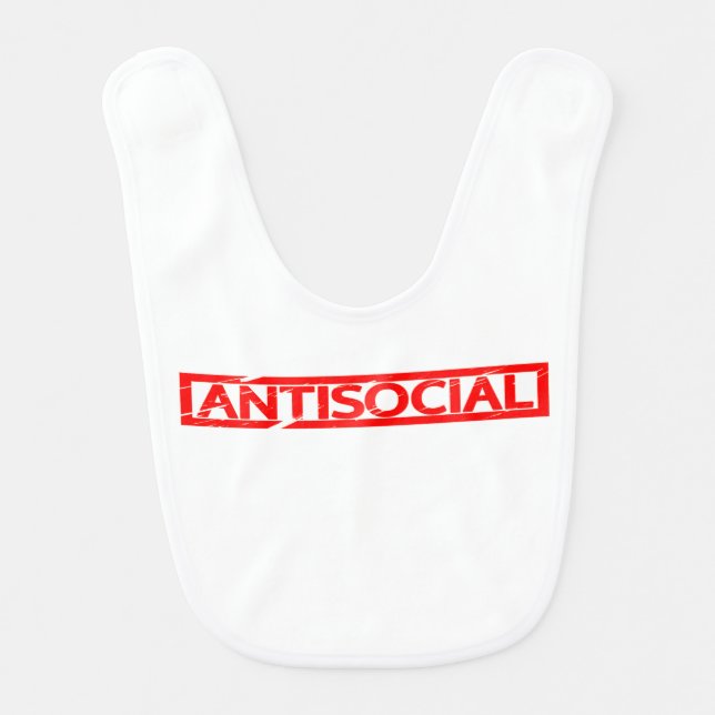 Antisocial Stamp Baby Bib (Front)