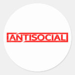 Antisocial Stamp Classic Round Sticker